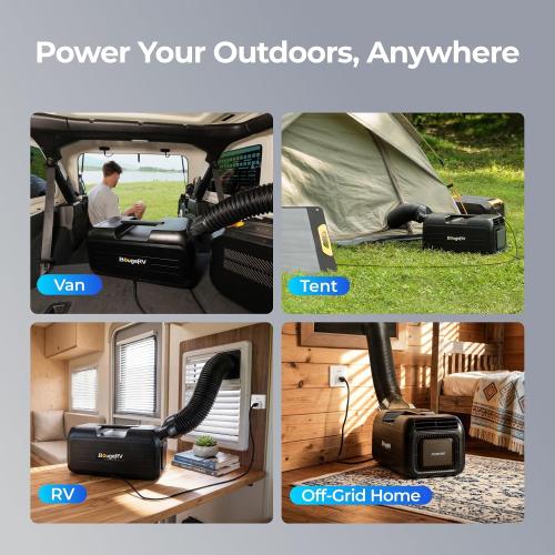 BougeRV Portable Air Conditioner PC35 PRO, 3500 BTU Camping Tent AC Unit | Upgraded Inverter Compressor, 22 lb Compact Design, App Control, Rapid Cooling for Camping AC, RV, Van Life, Outdoor Use