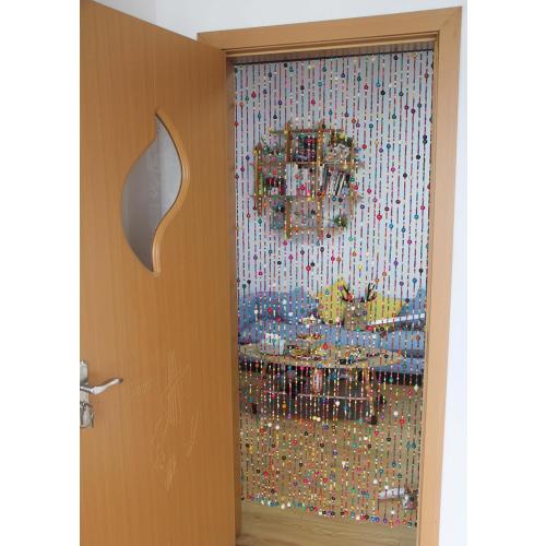 38 Strands Colorful Boho Hippie Door Beads Curtain, Hanging Wood Beaded Curtain for Doorways 36 Inches x 79 Inches (Rainbow)