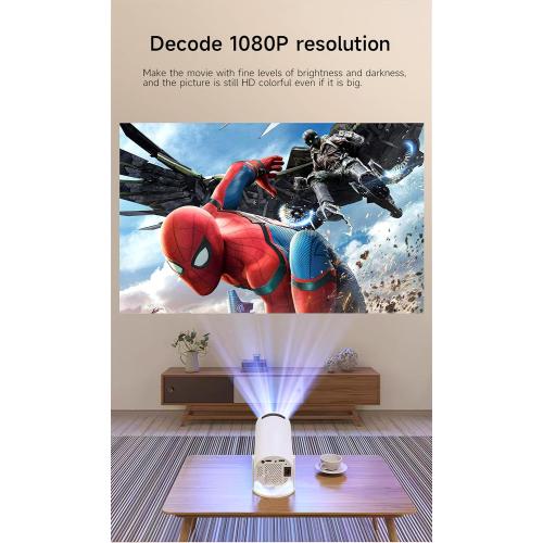 Mini Projector, 4K Decoding, 1080P Resolution, Compatible with Smartphones, Laptops, Tablets and Home Theater Devices, Equipped with Bluetooth 5.0 and Wi-Fi 6, Runs on Android 11.0 System