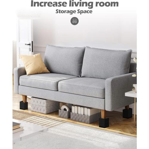 Furniture Risers, Tclouda Bed/Sofa/Desk/Table/Chair Leg/Fridge Lifts to 1.5, 3 and 4 in, Rectangle Adjustable Risers Blocks for Extenders, Heavy Duty Supports Up to 1300 Lbs, 4 in-Black-Rectangle