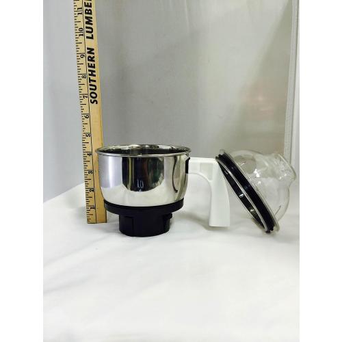 Preethi MGA-504 Stainless Steel Genie Jar for Eco Twin, Plus/Chef Pro and Blue Leaf, 0.5-Liter, Silver