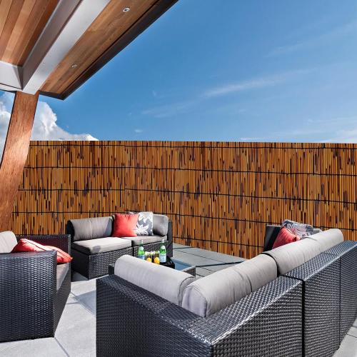 Natural Reed Fencing,4FT X 16.4FT Reed Screen Balcony Reed Fence Bamboo Screen Fencing for Outdoor Backyard Patio（Brown）