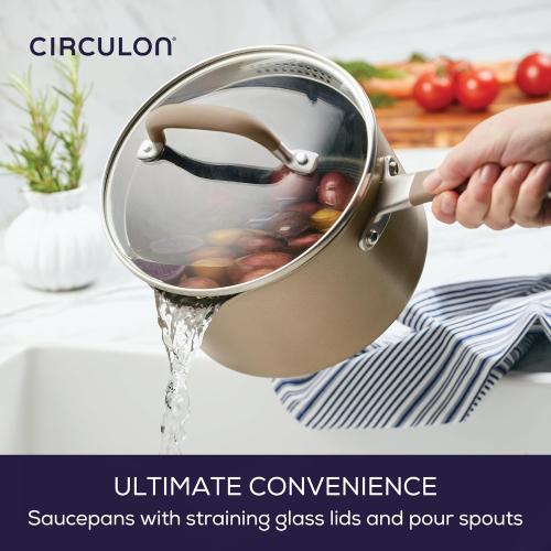 Circulon Premier Professional Hard Anodized Nonstick Cookware Induction Pots and Pans Set Nonstick, Home Essentials, 12-Piece, Bronze MISSING ACCESSORIES/PIECES