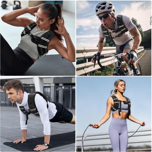 Weighted Vest for Women & Men with Reflective Stripe and Adjustable Buckle, Comfortable & Durable Rucking Vest for Walking, Running & Strength Training