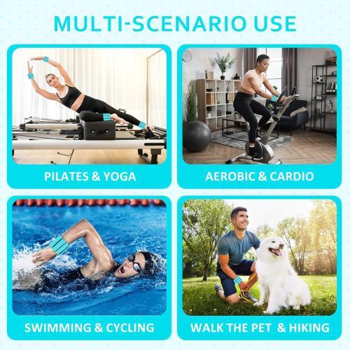 Adjustable Wrist & Ankle Weights Set of 2(1Lbs Each), Premium Silicone Wearable Weight Bracelets, Fits for Yoga, Pilates, Home Gym Workout, Dance, Pool Exercises, Jogging, Cardio, Strength Training