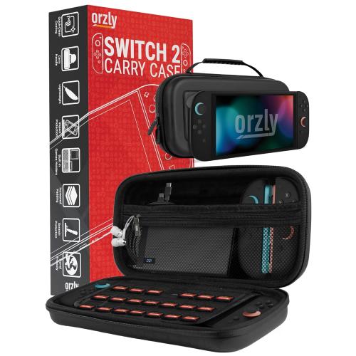 Orzly Case Compatible with Nintendo Switch 2 Protective Carry Case (2025 Model) with Screen Padding, Game Card microSD Pockets for Console and Accessories Screen Size 7.9 - Gift Boxed