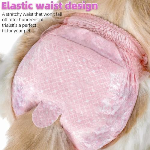 10Pcs Dog Diapers Female,Disposable Pull Up Stretchy Waist Wraps for Female Puppy Dogs in Heat Period, Strong Absorbency | Leak Proof | Elderly | Doggie Training Incontinence S