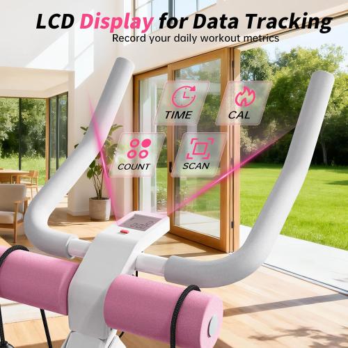 KEY2FUN Ab Machine, Adjustable Ab Workout Equipment, Ab Trainer Machine for Abs Workout, Ab Workout Machine for Body Shaping Foldable Waist Trainer at Home Gym