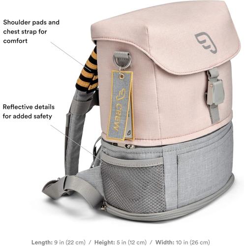 Stokke JetKids BackPack, Pink Lemonade - Expandable Design for Kids 2-7 Years Old - Easy-to-Clean, Water Repellent Fabric - Includes Pull-Out Seat Pad, Name Tag & Detachable Captain Stripes
