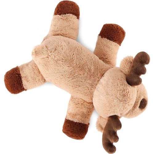 Adorable Caribou Furry Reindeer Elk Moose Stuffed Animals Plush Toy for Kids Babies Boys Birthday Bedtime Decor, 13 Super Soft Brown
