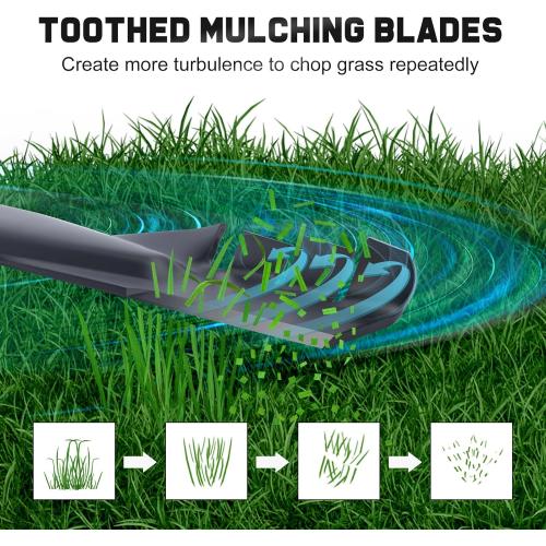 BLACK 942-04290-X Mulching Blade for Cub Cadet 46 Deck Mower Replace for 942-04290 942-04244 742-04244 742-04290 (6 Point Star Mounting Hole)