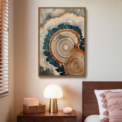 Tree Ring Wall Art Framed, Modern Nature Decor, Easy to Hang 24x36 Inch | The Art of Nature's Timeline,Affordable & High quality,Perfect for your Living Room, Bedroom, Bathroom & Office