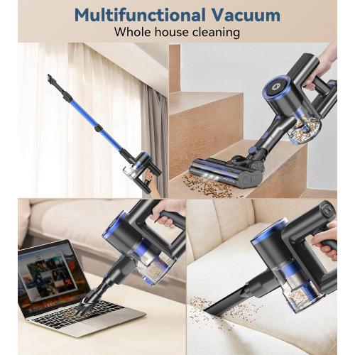 NADALY Cordless Vacuum Cleaner, Stick Vacuum with 3 Powerful Suction Modes, Max 45 Mins Runtime, Anti-Tangle Vacuum Cleaner for Home, 8-in-1 Rechargeable Vacuum for Carpet, Pet Hair, Hard Floors