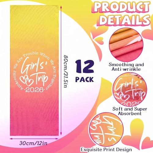 Lumina 8 Pcs 2026 Girls' Trip Gift Favors Cooling Towels for Girls, Elegant