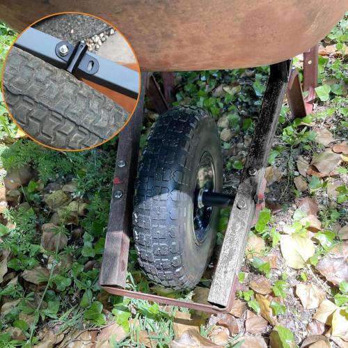 Heavy Duty Wheelbarrow Axle Bracket Set Compatible with 5/8” Wheelbarrow Axles Wheelbarrow Axle Shaft and Bracket Wheelbarrows Spare Part Include Bolt and Nut