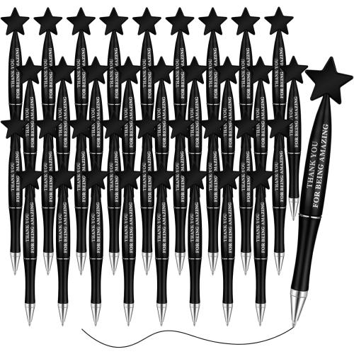 Yeaqee 34 Pcs Vet Tech Appreciation Gifts Bulk Thank You Ballpoint Pens Employee Medical Assistant Appreciation Pens Thank You Gifts for Women Men Custodian Staff Christmas Team(Black)
