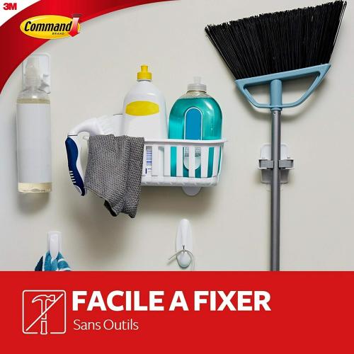 Command 17007 Broom Holder Holds up to 1.8 kg Load, 1 Hook and 2 Strips