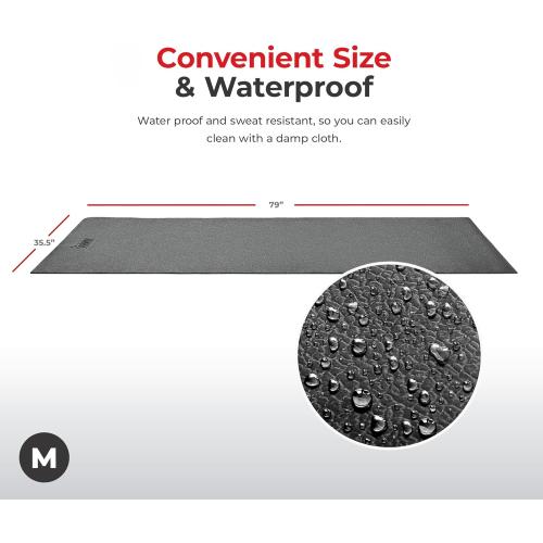Sunny Health & Fitness Equipment Mat – Multiple Size Options – Non-Slip Floor Protection Pad for Treadmill, Bike, Elliptical, Yoga or Standing Desk and other Exercise Equipment