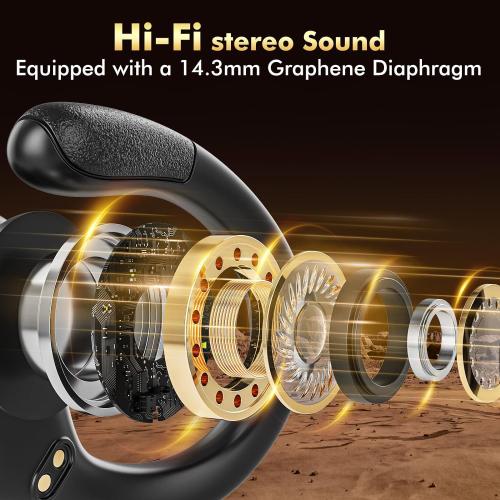 Color Black Wireless Earbuds, Sports Bluetooth Headphones, 80Hrs Playtime Ear Buds with LED Power Display, Noise Canceling Headset, IPX7 Waterproof Earphones for Workout/Running