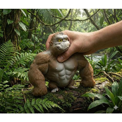 The Original Sand-Filled Gorilla - Therapy-Grade Calming Sensory Fidget for Anxiety & Focus - PRO-Grade Indestructible Squeeze Toy for Adults & Kids (Authentic Brown)