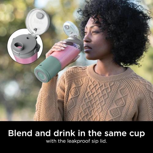 Ninja Blast 16 oz. Personal Portable Blender with Leak Proof Lid and Easy Sip Spout, Perfect for Smoothies, Cordless, USB-C Rechargeable, Dishwasher Safe Parts (Renewed) (Forest Green)