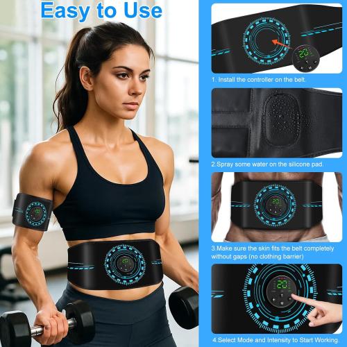 ABS Stimulator Muscle Toner, AB Machine for Abdomen/Arm/Leg, Muscle Stimulator for Muscle Growth, Ab Toning Belt Muscle Stimulator for Men and Women 3 Pack