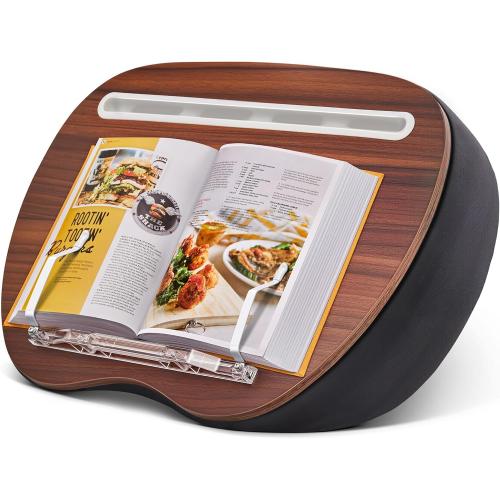 JARLINK Lap Beanbag Book Stand, Hands-Free Reading Pillow Stand for Neck Support, Comfortable Beanbag Book Holder for Bed, Sofa, Dorm Room, Travel (Muted Gray)