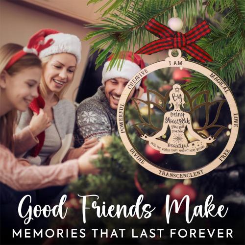 Yoga Gifts for Women - Meditation Spiritual Christmas Ornament - Spiritual Ornaments for Christmas Tree - Gifts for Yoga Lovers, Instructors, Teachers - 2 Layered Ornament 2025