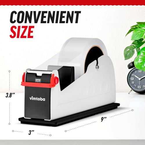 Heavy Duty 2-Inch Desktop Tape Dispenser, Dual Roll, Non-Slip Base