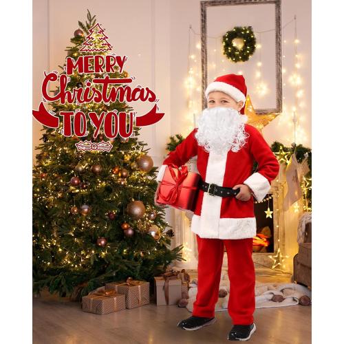 XS Boys Santa Claus Costume, Children's Santa Costume, Kids Xmas Santa Suit Christmas Outfit for Halloween Cosplay