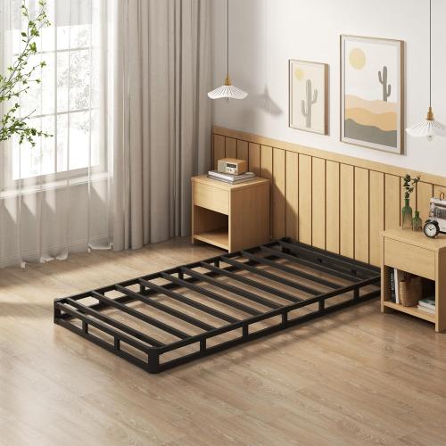 EMODA 5 Inch Twin Box Spring Bed Base, 1500 LBS Heavy Duty Metal Mattress Foundation with Fabric Cover, Easy Assembly