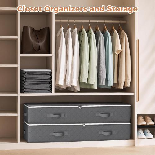 95L Under Bed Storage Containers, Storage Bins, Grey