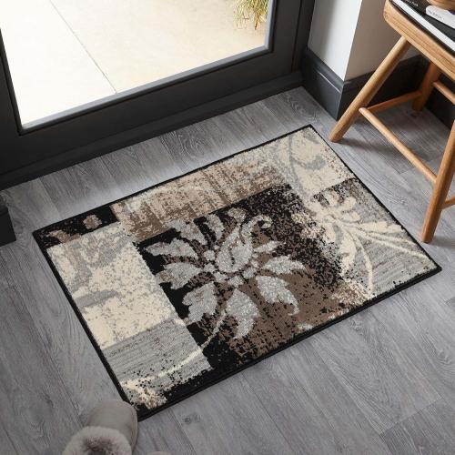 Superior Indoor Area Rug, Jute Backed, Perfect for Entryway, Office, Living/Dining Room, Bedroom, Kitchen, Floor, Modern Floral Patchwork Decor, Pastiche Collection, 2' x 3', Beige