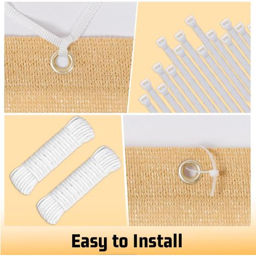 Size 8x10 ft Color Sand SUNNY GUARD Shade Cloth 4/6/8/10/12 FT Sun Shade Screen Fabric Shade Cover Tarp with Grommets for Pergola Backyard Garden,8x10 FT Sand