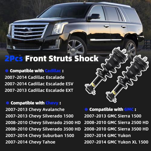 Generic 19353951 580-435 2Pcs Front Struts Shock Absorber Assembly w/Magnetic with Electronic Suspension Compatible with 2007-2014 Cadillac Escalade Chevy Tahoe Suburban Gmc Yukon Sierra 1500