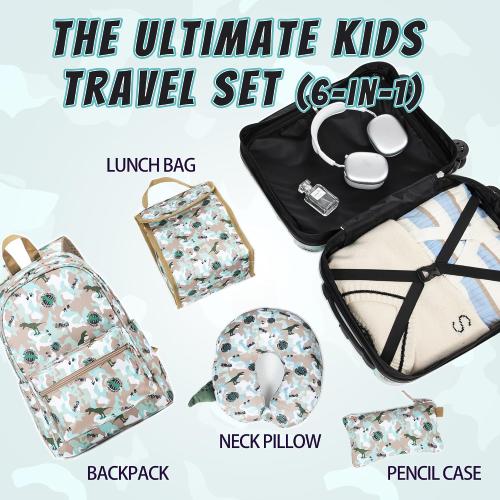 Rosamo 16’’ Kid’s Luggage Set with Spinner Wheels, Hardside with Suitcases,6 Piece