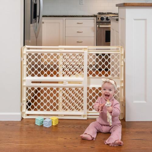 Toddleroo by North States - Supergate Ergo Baby Gate: Plastic Baby Gate for Stairs & Doorways - Adjustable Indoor Safety Gate - Made in USA - 26 to 42 Inches Wide - 26 Inches Tall - Ivory