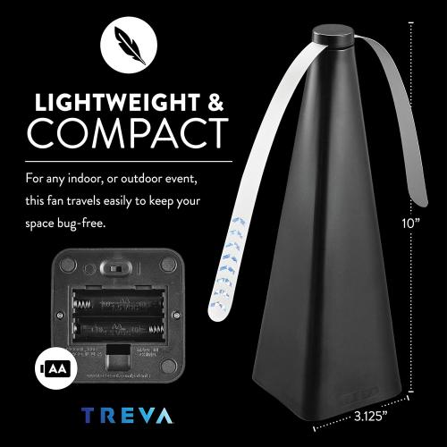 Treva Bug Fan Fly Deterrent with Holographic Blades to Clear Bugs, Mosquitoes, and Flies, Battery Powered Fly Fan 2 Pack