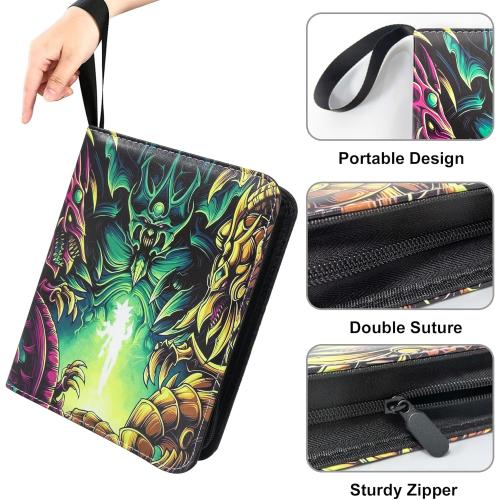 4 Pocket Trading Card Binder for Cards with 50 Sleeves up to 400 Cards,Waterproof Card Storage Book with Removable Sleeves for Booster Box and TCG Cards