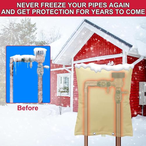 Backflow Preventer Cover Insulated Pouch, Sprinkler Covers with Aluminum Foil for Outside Pressure Vacuum Breaker Winter Water Well Pump Covers Insulated Backflow Cover Pipe Cover (16 Wx20 H, Beige)