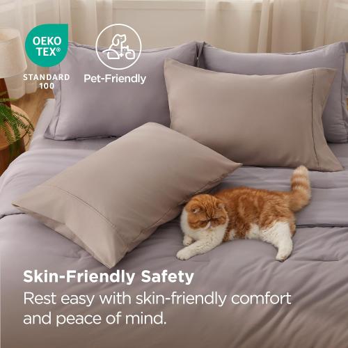 Bedsure Queen Pillow Cases Set of 2 - Khaki Brushed Microfiber Pillowcase 2 Pack, Super Soft Pillowcase, Pillow Case Covers with Envelope Closure, Wrinkle, Fade and Stain Resistant, 20x30 Inches