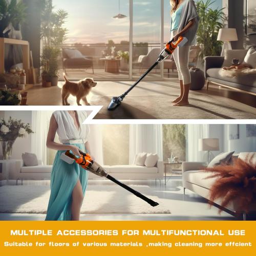 Cordless Vacuum Cleaner Handheld Stick Vacuum Cleaner 10kPa Powerful Suction 4 Different Heads for Home Pets Floor Car, Compatible with DEWALT 20V MAX Batteries (NO Battery)