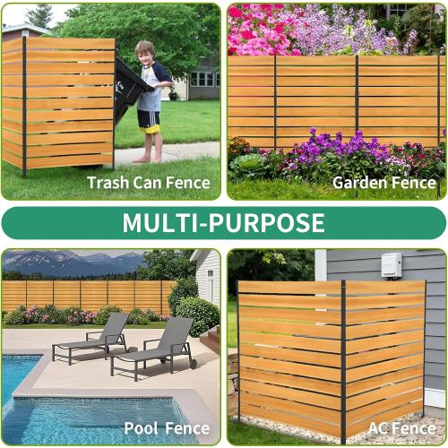 60 W x 38 H (1Panle) Upgrade No Dig Air Conditioner Fence, Solid Wood Privacy Screens Fence Panels with Metal Stakes for Trash Can, AC Unit, Outdoor Privacy Walls, Lattice Panels for Garden