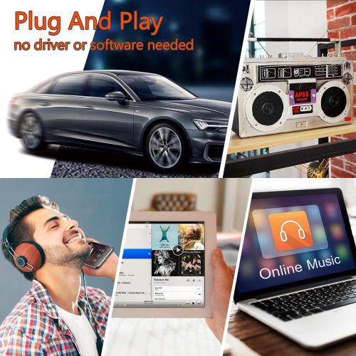 Arsvita Car Audio Bluetooth Wireless Cassette Receiver, Tape Player Bluetooth 5.0 Cassette Aux Adapter, Black