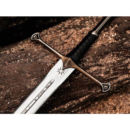 Handmade Replica Movie Sword, Medieval Vikings Master Long Sword Hand-Crafted Authentic Engraved Stainless Steel Blade, Wall Mount Plaque & Scabbard Included Collecyion Edition