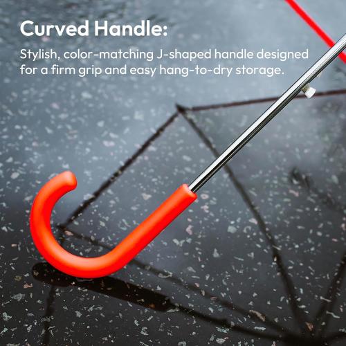 Size 52 Weather Station Clear Rain Umbrella, Adult, Dome Canopy, Bubble, Automatic Open, Bubble, Waterproof, Lightweight, Full 52 Inch Arc, Stick, White
