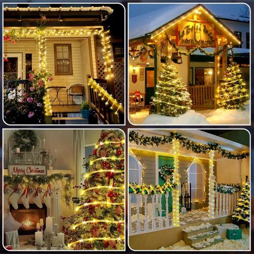 Heceltt 492ft LED Rope Lights Outdoor,1500 LED Tube Lights with 8 Modes, IP65 Waterproof LED Rope Lighting for Patio Eaves Pool Party Backyards Garden Holiday Lights Decoration(Warm White)