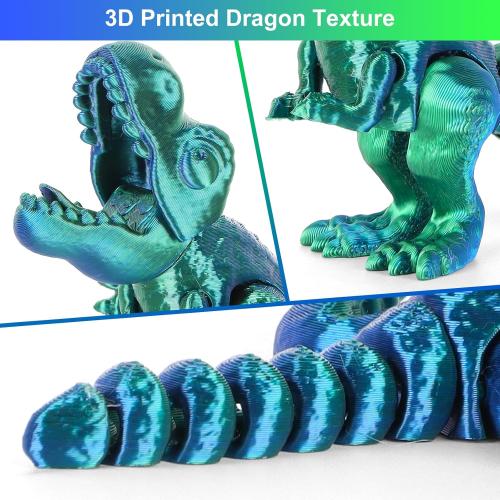 3D Printed Dragon Kids Dinosaur Toys 3D Printed Fidget Toys, Articulated Dragon Egg, 3D Dragon, Home Office Decor Executive Desk Toy 3D Printed Dragon Eggs with Dragon Inside (Blue - Green)