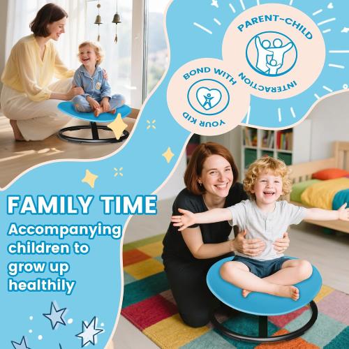 Pterying 21 L × 19 W Large Size Spinning Chair for Autistic Kids, Ages3  | Autism Sensory Products, Sensory Toys Gifts for Kids with Autism & ADHD, Training Body Coordination, Azure Rounded Shape‼️light dirt and good condition‼️