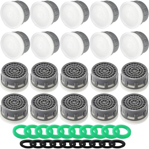 Faucet Aerator 2.2GPM Flow Limiter Insert Faucet Aerator Replacement Part Used for Bathroom or Kitchen Sink Faucet Filter Suitable for Internal and External Thread Faucet Aerators (20 PCS)